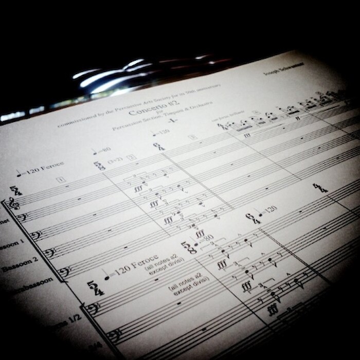 First Page of the Percussion Concerto #2