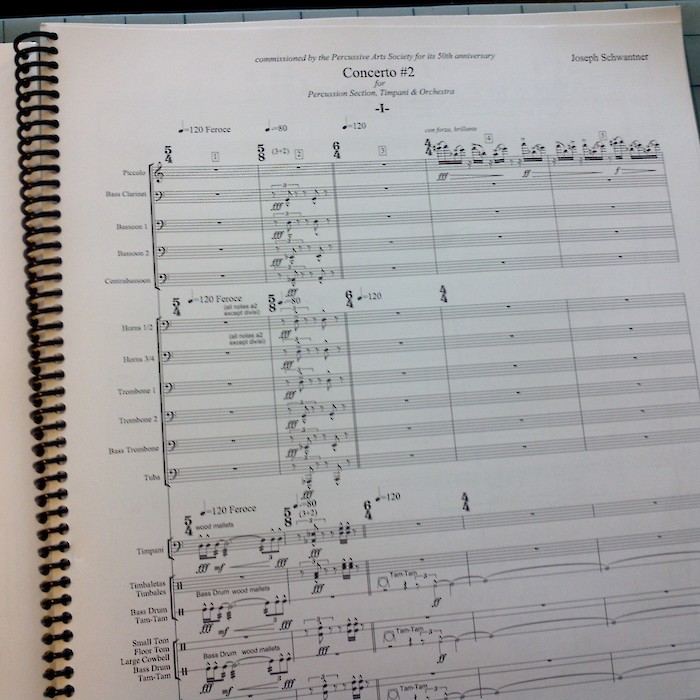 First Page of the Percussion Concerto #2